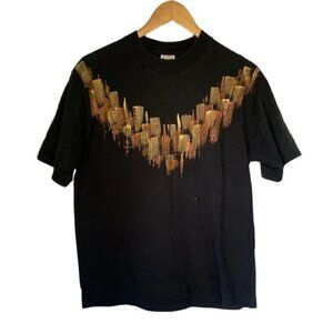 JERZEES Made in USA Russell Corp Black T-Shirt with Puffy Paint Size Large